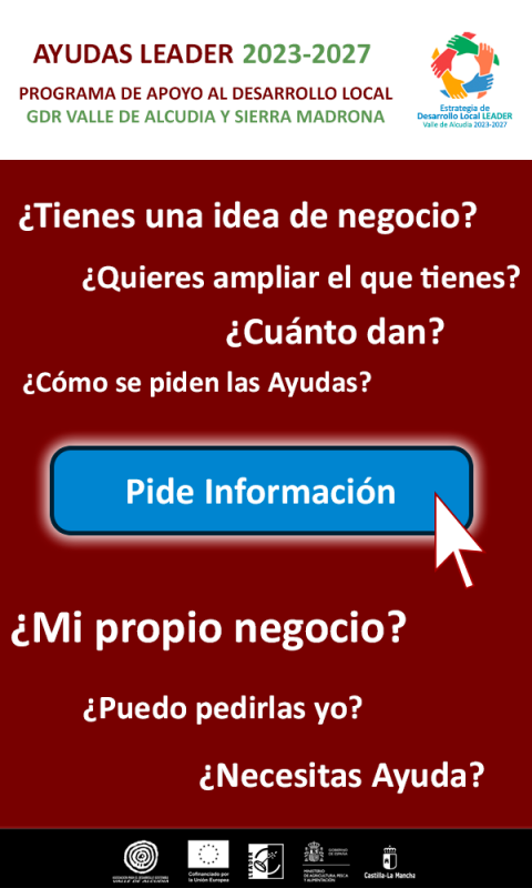 ADS Valle de Alcudia, ayudas, subvenciones, ayudas valle de alcudia, ayudas leader, GDR Valle de Alcudia y Sierra Madrona, valle de alcudia, sierra madrona, valle de alcudia y sierra madrona, subvenciones valle de alcudia, Abenójar, Almodóvar del Campo, Argamasilla de Calatrava, Brazatortas, Cabezarados, Cabezarrubias del Puerto, Fuencaliente, Hinojosas de Calatrava, Mestanza, El Hoyo, San Lorenzo de Calatrava, Solana Del Pino, Villamayor de Calatrava, Ayudas Abenójar, Ayudas Almodóvar del Campo, Ayudas Argamasilla de Calatrava, Ayudas Brazatortas, Ayudas Cabezarados, Ayudas Cabezarrubias del Puerto, Ayudas Fuencaliente, Ayudas Hinojosas de Calatrava, Ayudas Mestanza, Ayudas El Hoyo, Ayudas San Lorenzo de Calatrava, Ayudas Solana Del Pino, Ayudas Villamayor de Calatrava, Subvenciones Abenójar, Subvenciones Almodóvar del Campo, Subvenciones Argamasilla de Calatrava, Subvenciones Brazatortas, Subvenciones Cabezarados, Subvenciones Cabezarrubias del Puerto, Subvenciones Fuencaliente, Subvenciones Hinojosas de Calatrava, Subvenciones Mestanza, Subvenciones El Hoyo, Subvenciones San Lorenzo de Calatrava, Subvenciones Solana Del Pino, Subvenciones Villamayor de Calatrava, autonomos Abenójar, autonomos Almodóvar del Campo, autonomos Argamasilla de Calatrava, autonomos Brazatortas, autonomos Cabezarados, autonomos Cabezarrubias del Puerto, autonomos Fuencaliente, autonomos Hinojosas de Calatrava, autonomos Mestanza, autonomos El Hoyo, autonomos San Lorenzo de Calatrava, autonomos Solana Del Pino, autonomos Villamayor de Calatrava, empresas Abenójar, empresas Almodóvar del Campo, empresas Argamasilla de Calatrava, empresas Brazatortas, empresas Cabezarados, empresas Cabezarrubias del Puerto, empresas Fuencaliente, empresas Hinojosas de Calatrava, empresas Mestanza, empresas El Hoyo, empresas San Lorenzo de Calatrava, empresas Solana Del Pino, empresas Villamayor de Calatrava